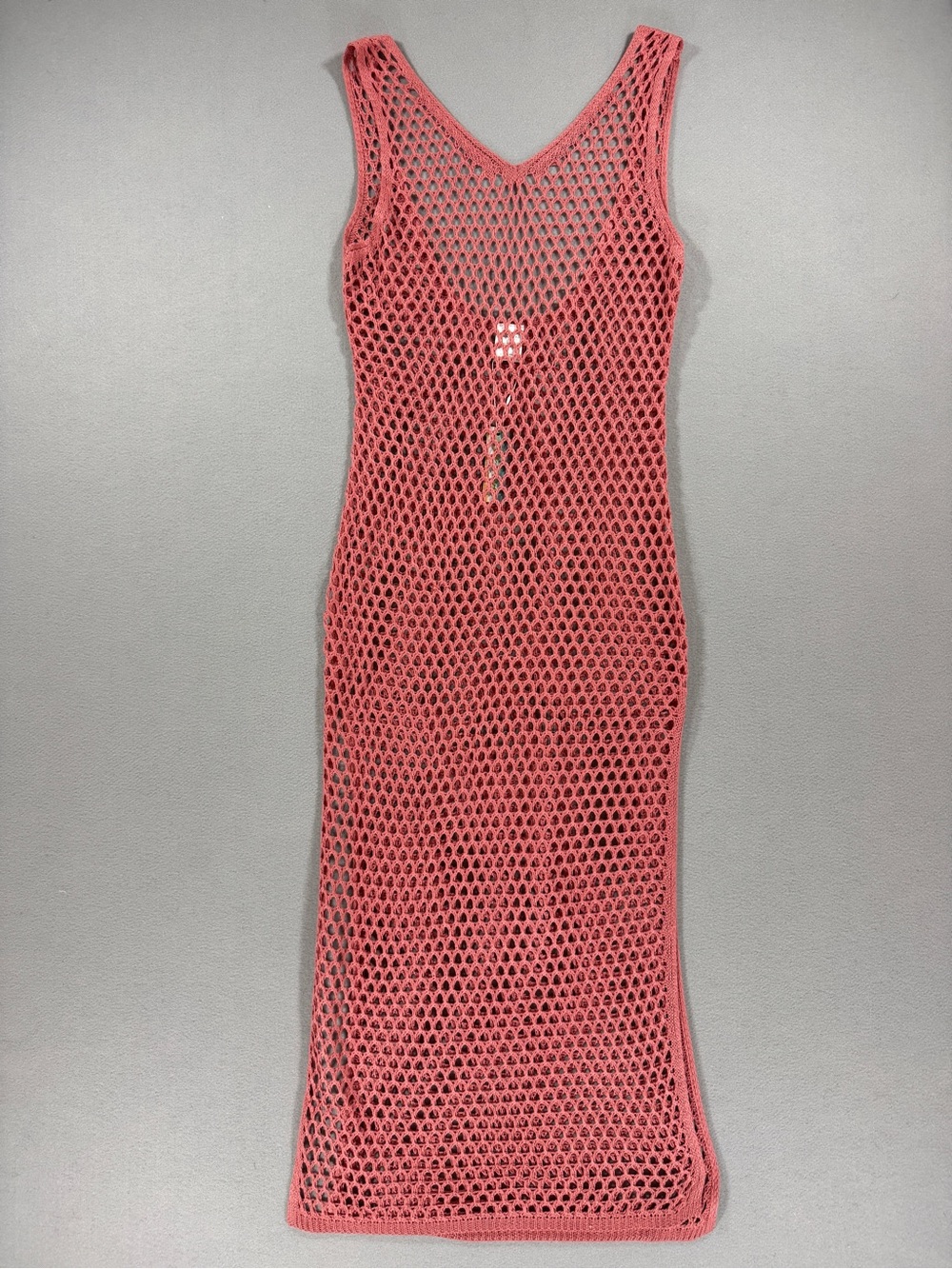 Blu Waves Pink Crochet Mesh Swim Cover Up Dress NWT Beach Summer Vacation Boho